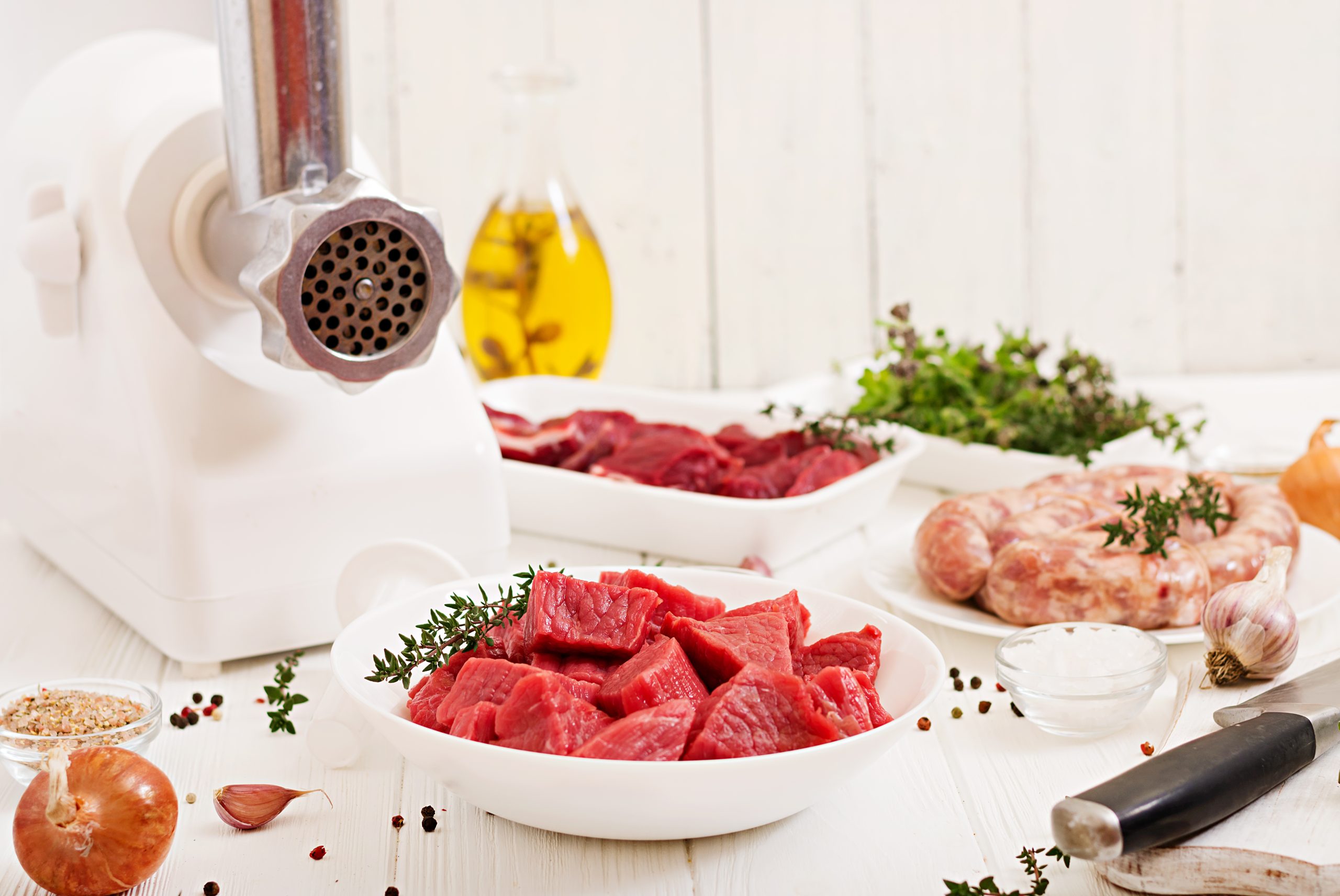 chopped raw meat process preparing forcemeat by means meat grinder homemade sausage ground beef